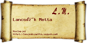 Lancsák Metta névjegykártya